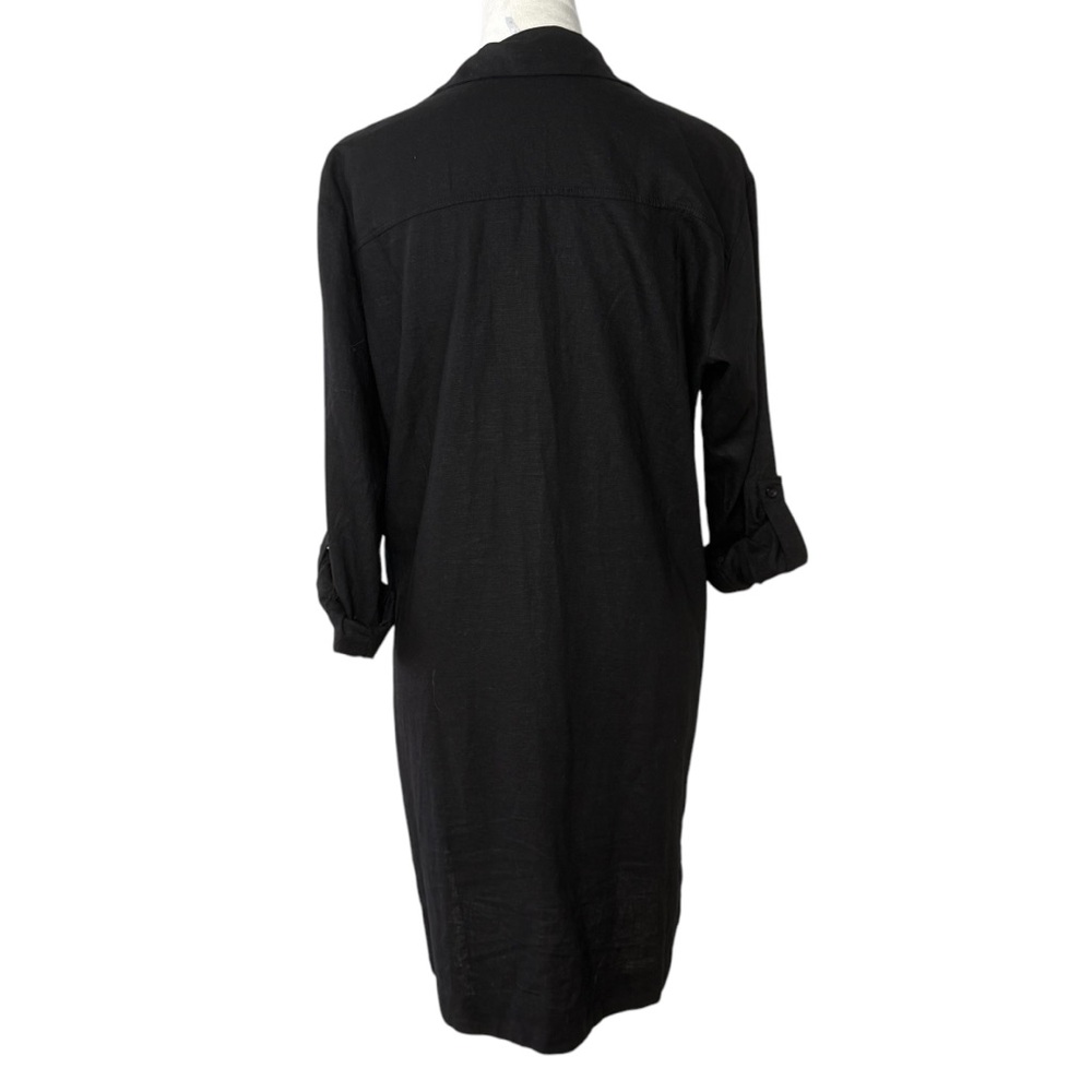 YFB‎ Young Fabulous And Broke Black Linen Blend Shirt Dress Button Down Tab - Picture 4 of 7